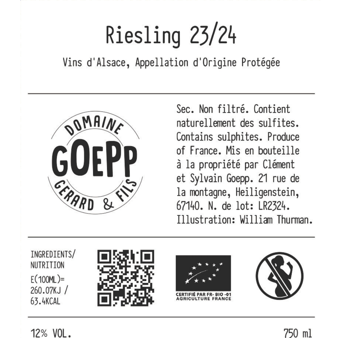 Domaine Goepp, Riesling 2023/2024, Alsace.